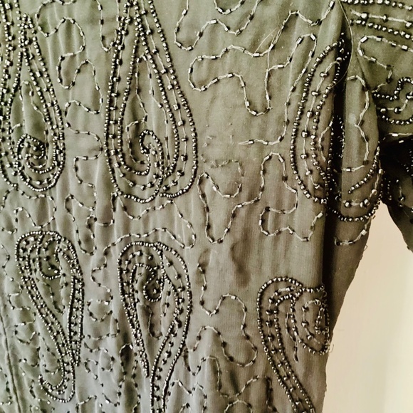 Vtg JMD New York Beaded Full Skirt Formal Evening Black Dress 3X sheer Eventwear - Picture 14 of 16